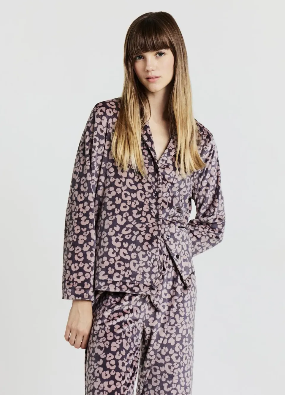 Calliope chemise velours imprimée boutonnée femme