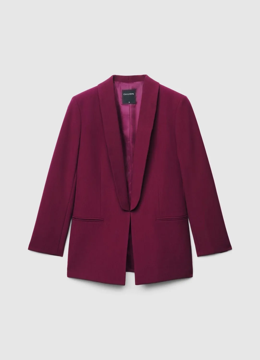 Calliope veste blazer femme col châle unie