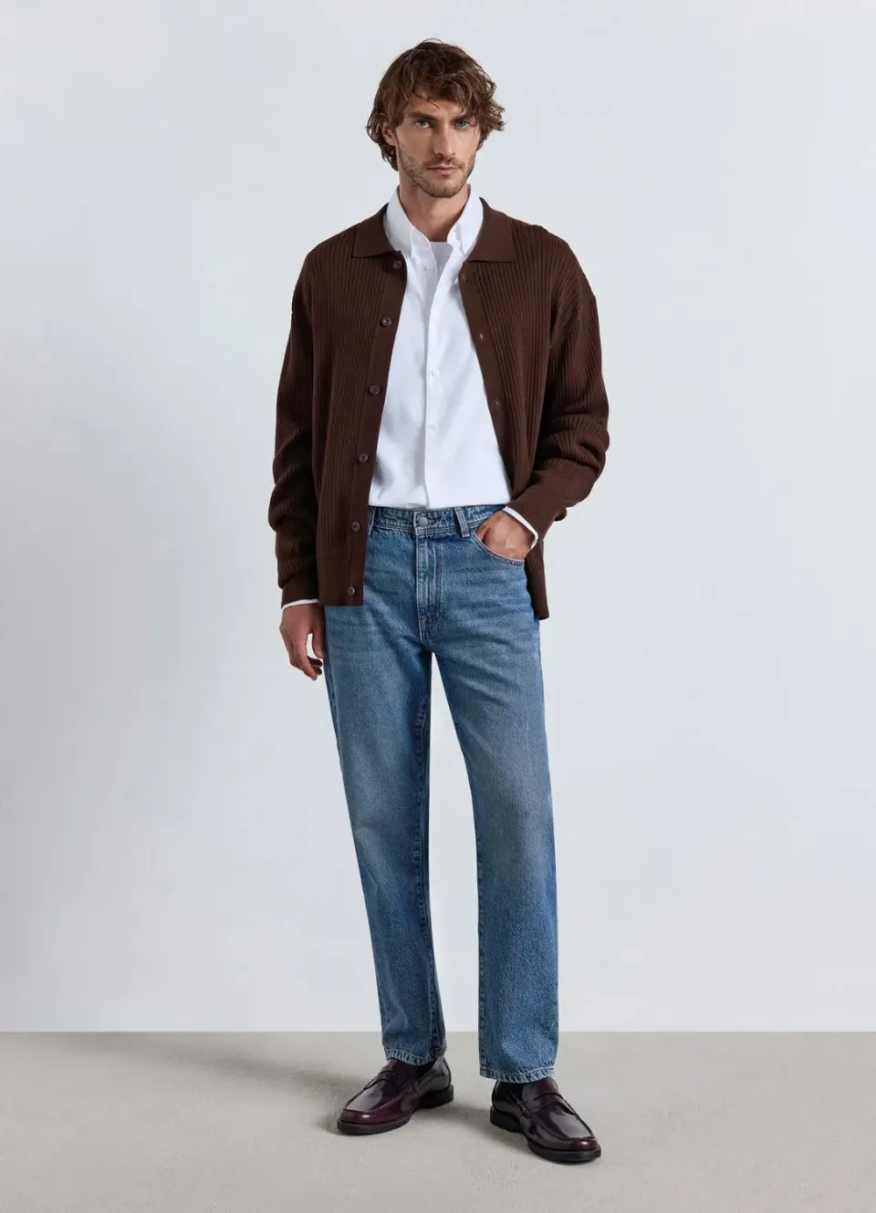 Calliope surchemise maille côtelée homme boutons