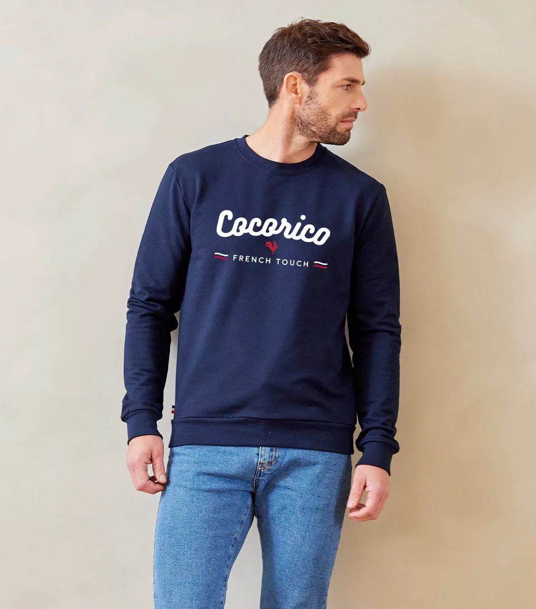 Cocorico French Touch sweat homme marine coton