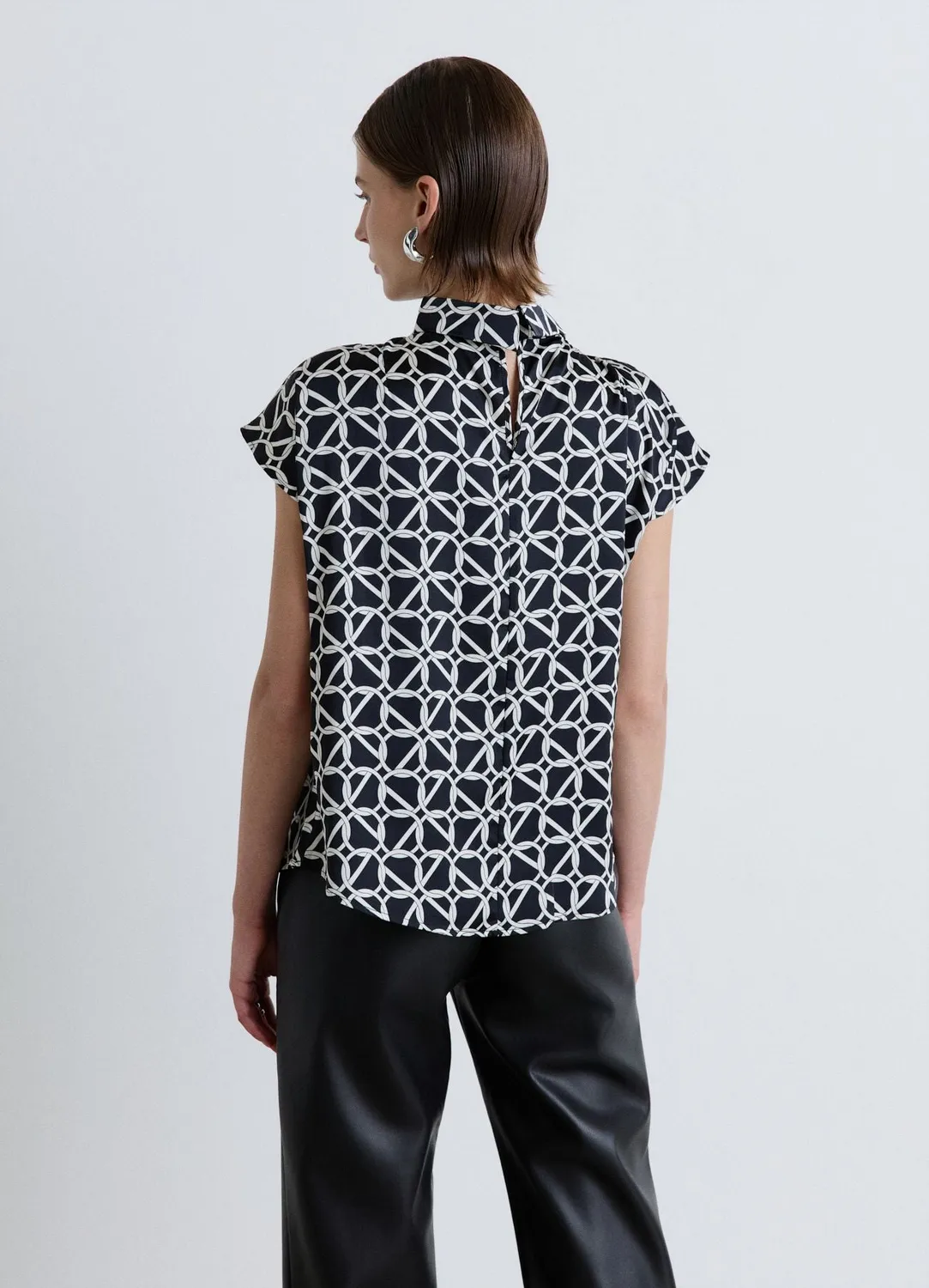 Calliope Blouse col coréen imprimé chaîne femme