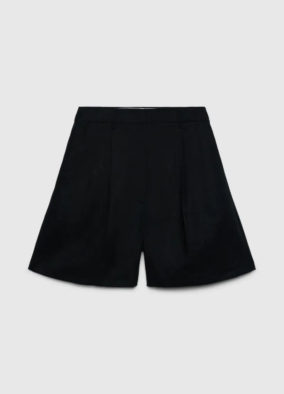 Calliope bermuda lin femme taille haute uni