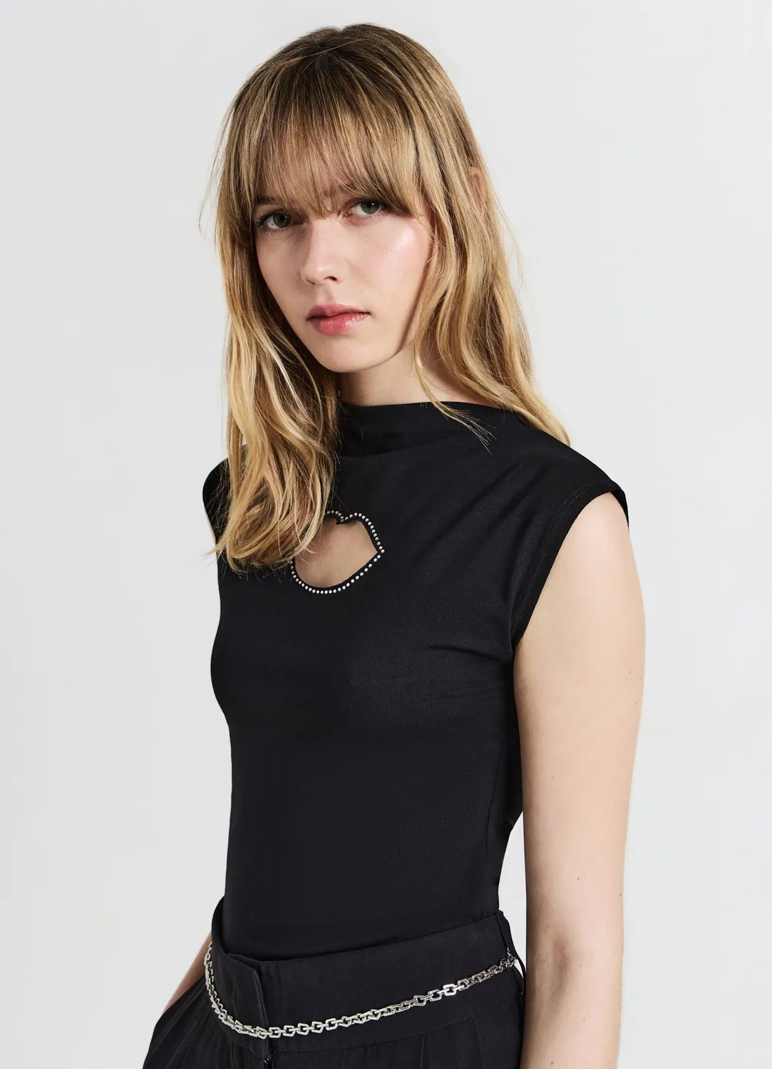 Calliope t-shirt femme cut-out bouche strass