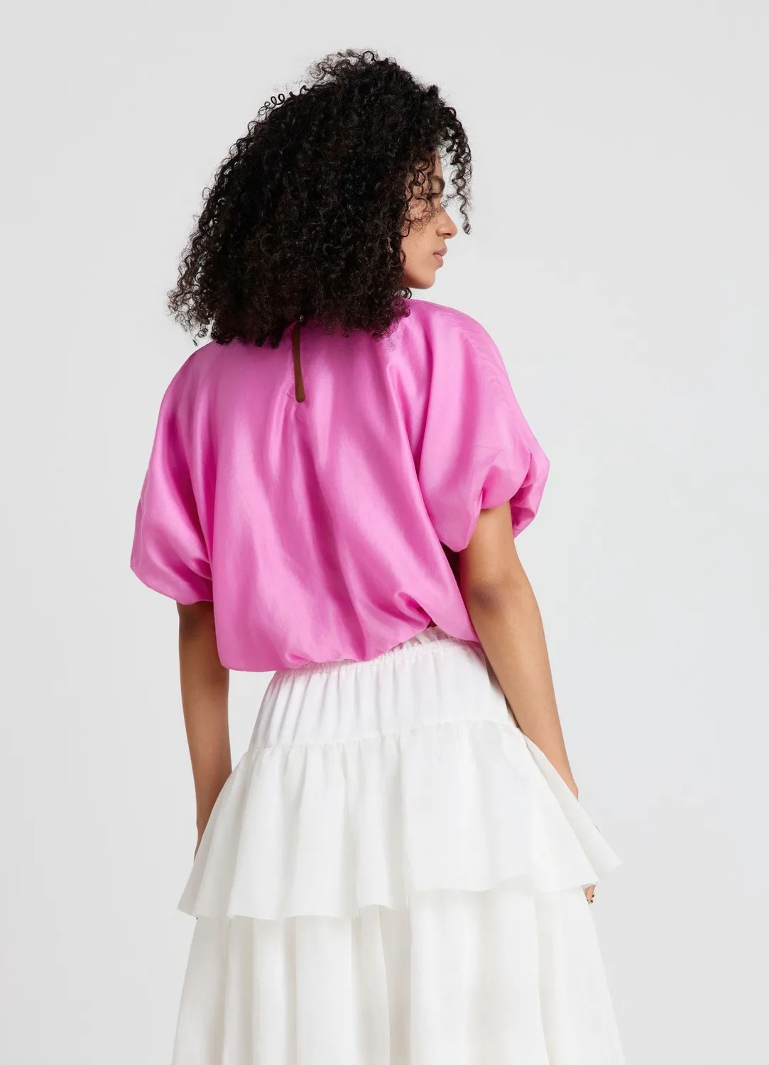 Calliope ballon blouse femme unie manches courtes
