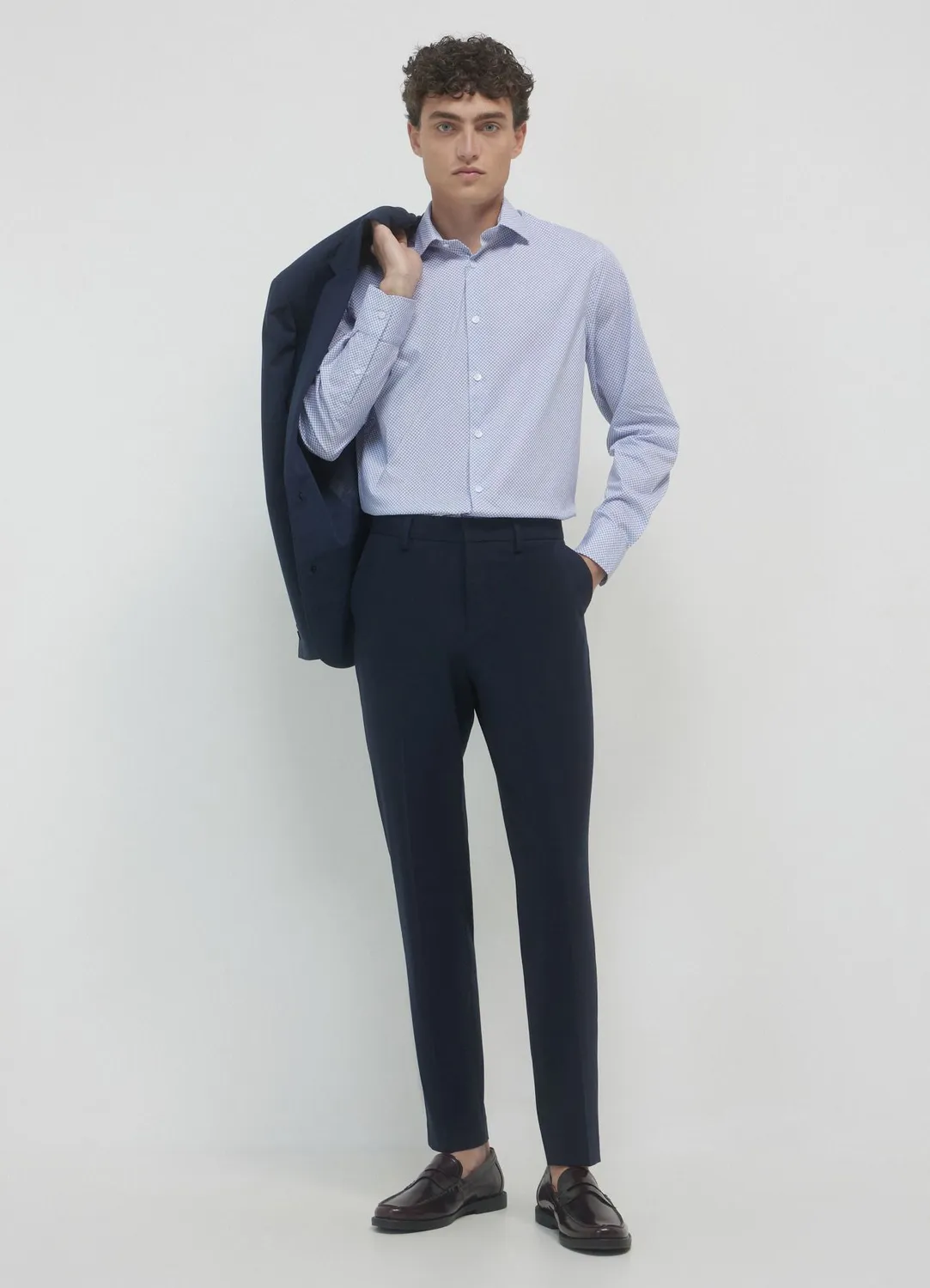 Calliope Chemise homme coton micro-motifs regular