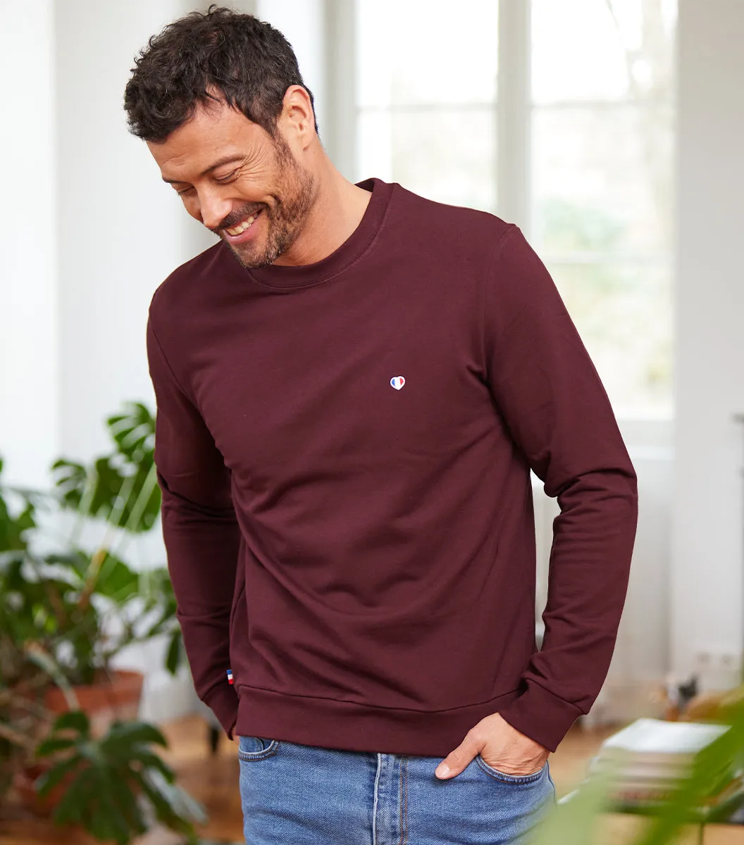Cocorico Iconique sweat homme bordeaux coton