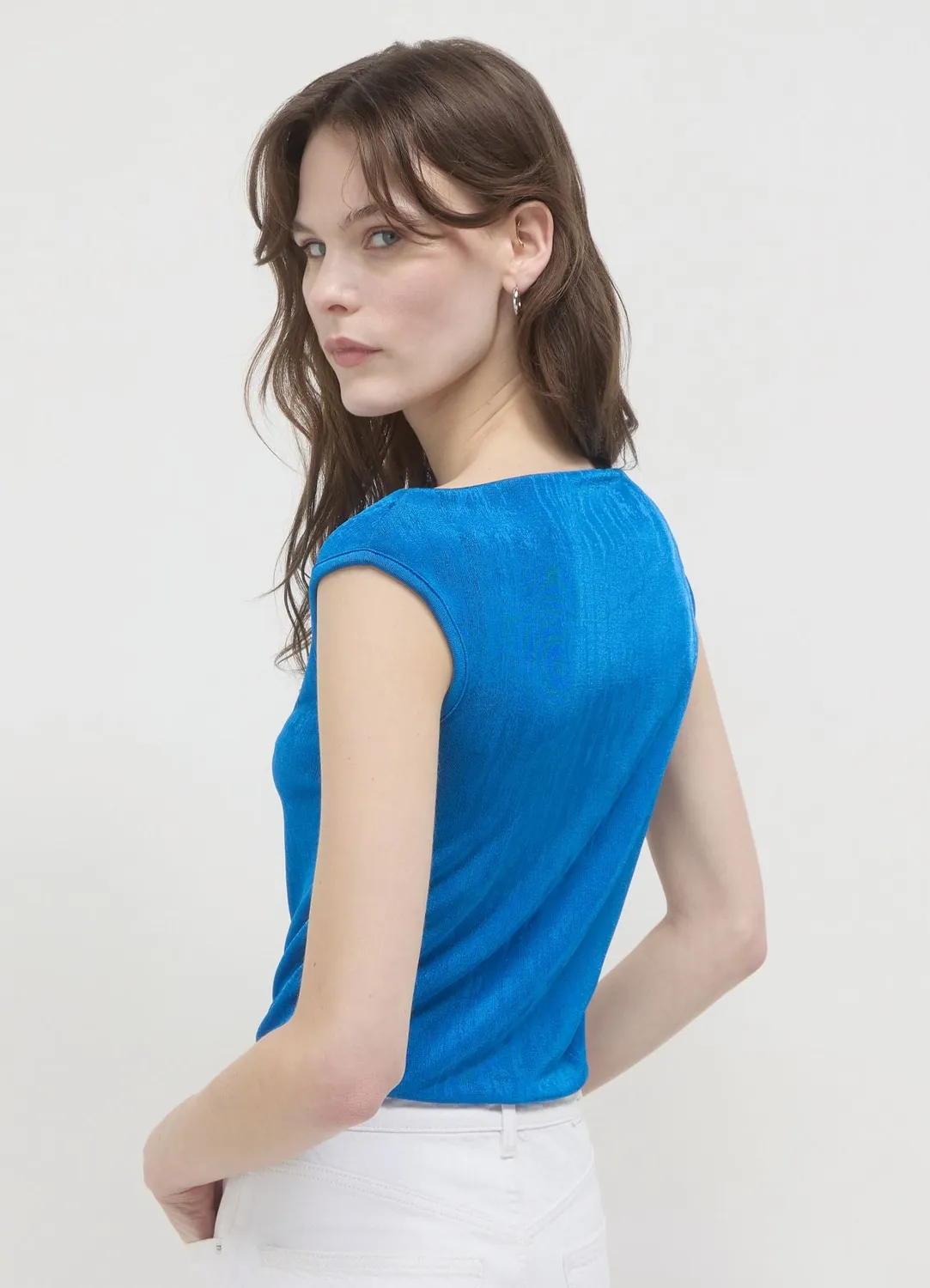 Calliope top châle uni femme coupe regular