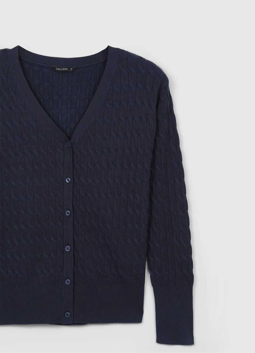 Calliope cardigan femme col V boutons torsadé