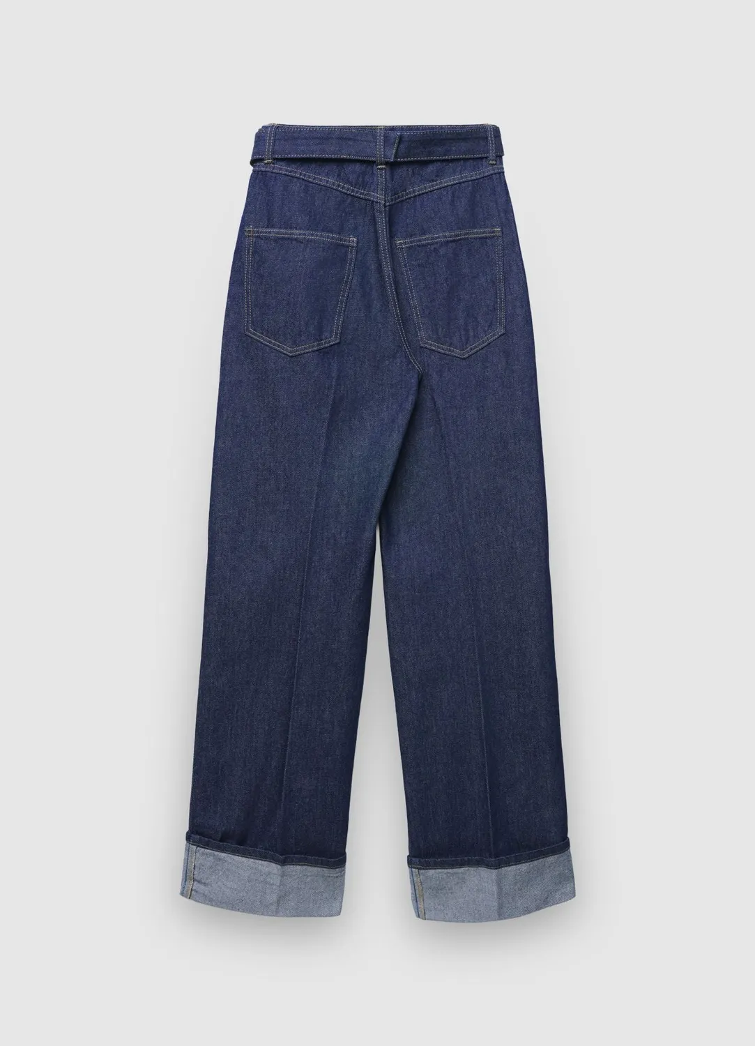 Calliope jean wide leg femme taille haute revers