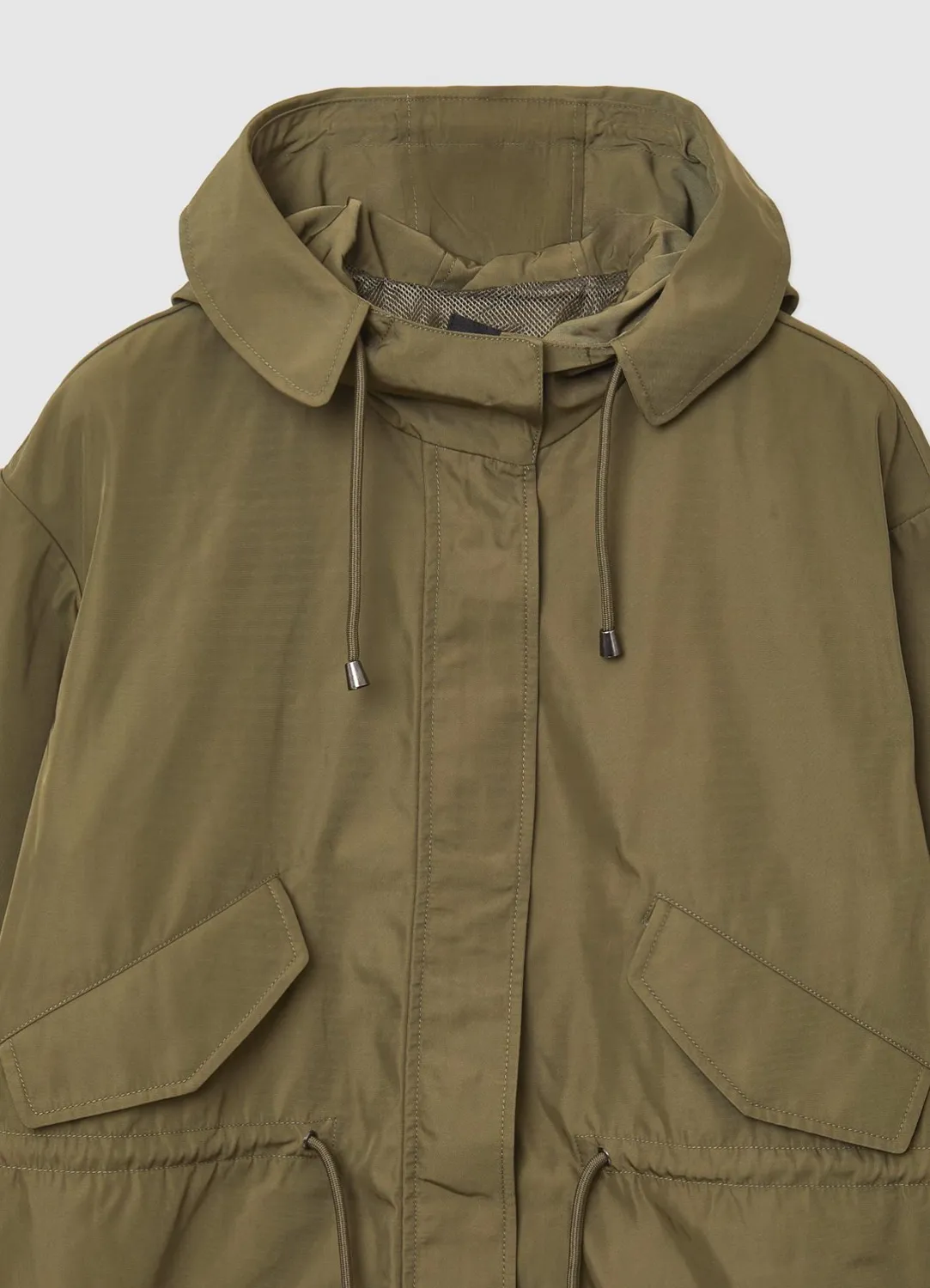 Calliope parka à capuche femme uni taille réglable