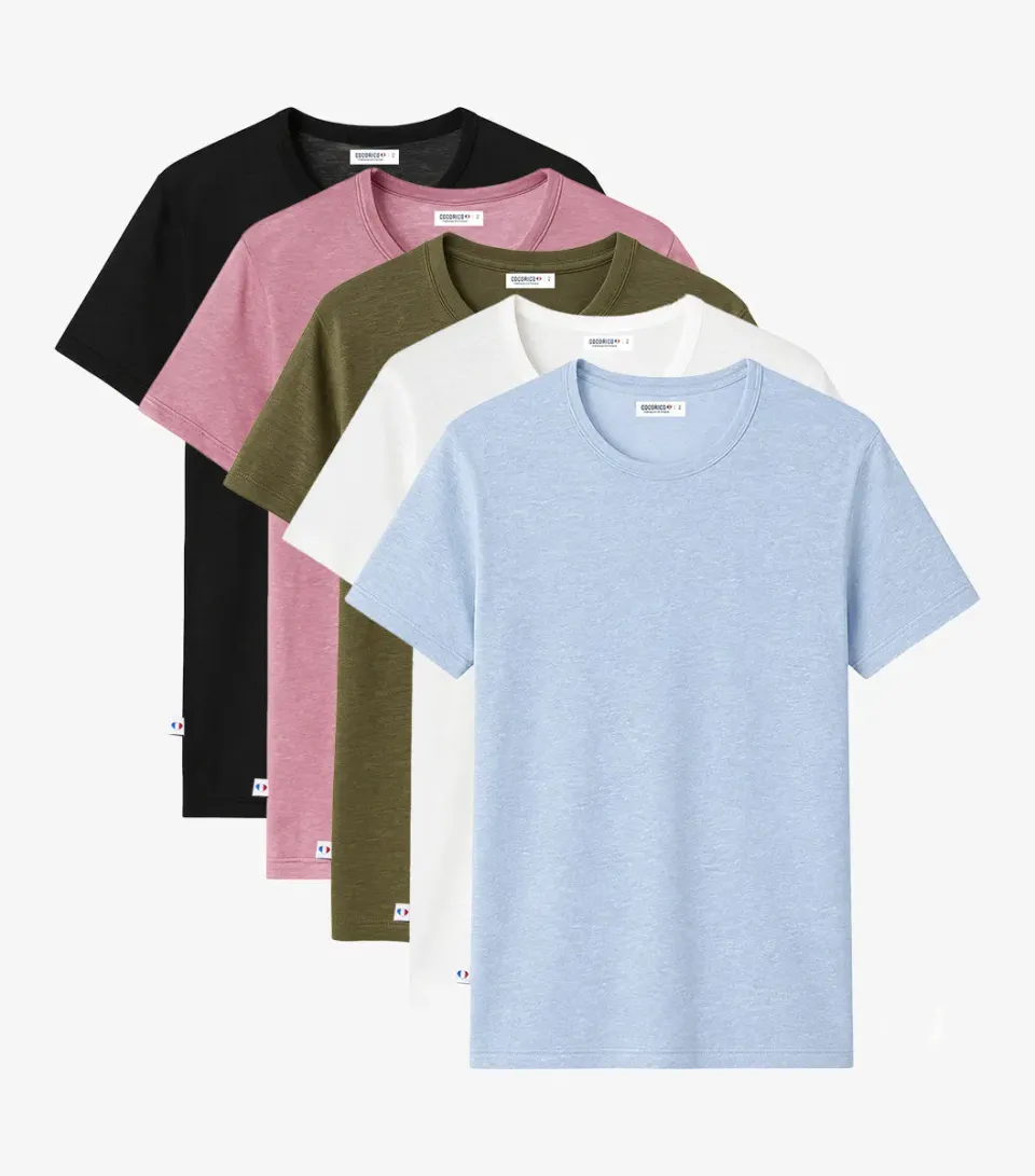 Cocorico Intemporel t-shirt lin homme lot x5
