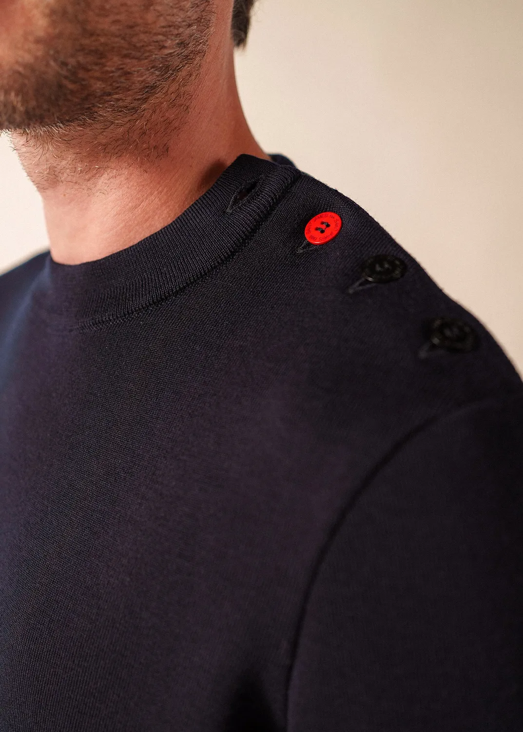 Saint James Mondiovision France pull navy/multico laine
