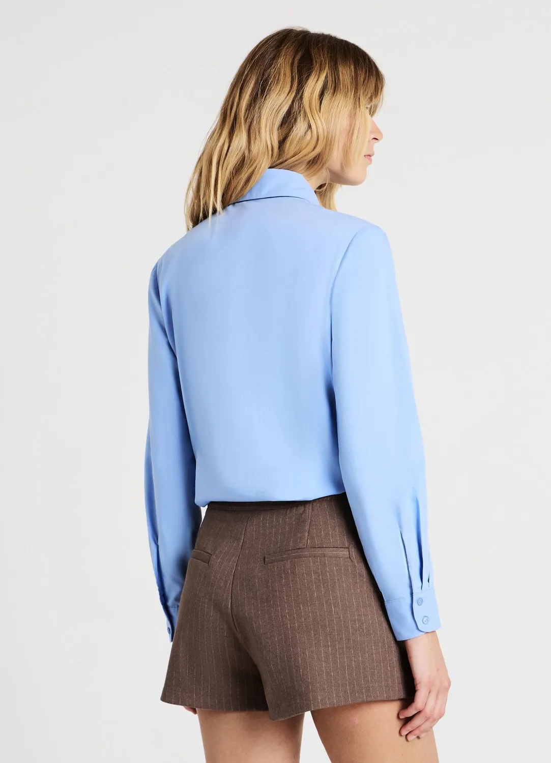 Calliope Chemisier Body Femme Uni Manches Longues Bureau