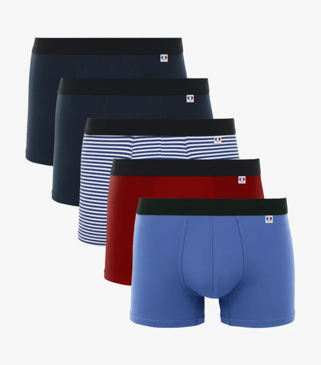 Cocorico Pack Complet Boxer Homme x5 coton stretch