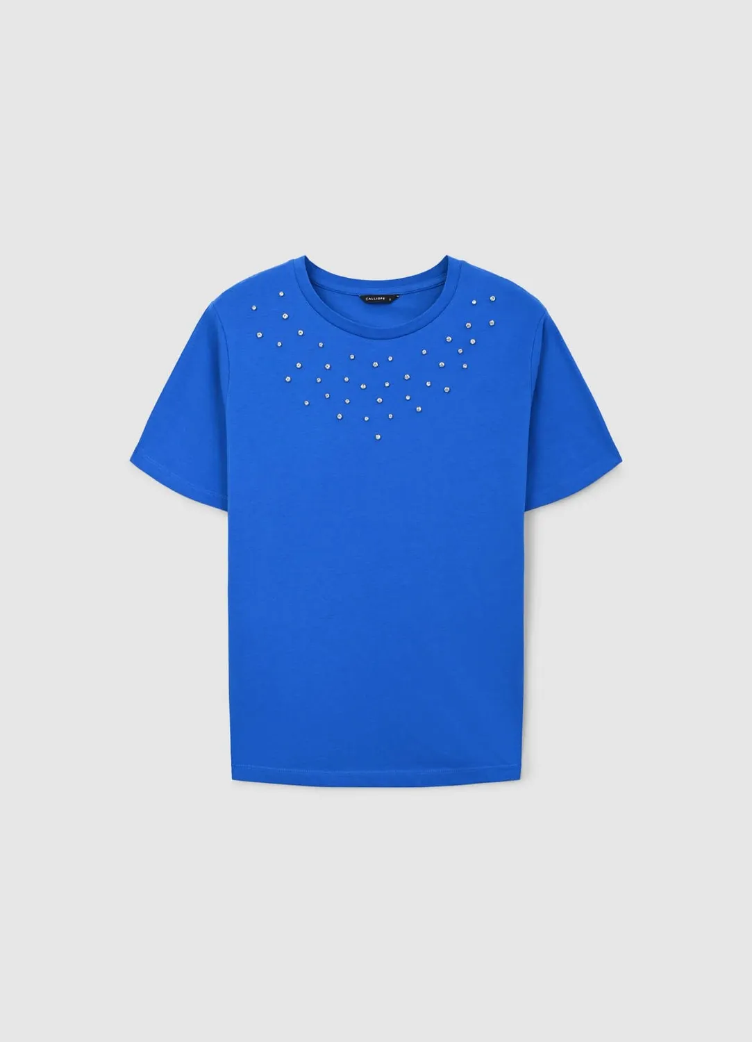 Calliope t-shirt strass femme coton col rond