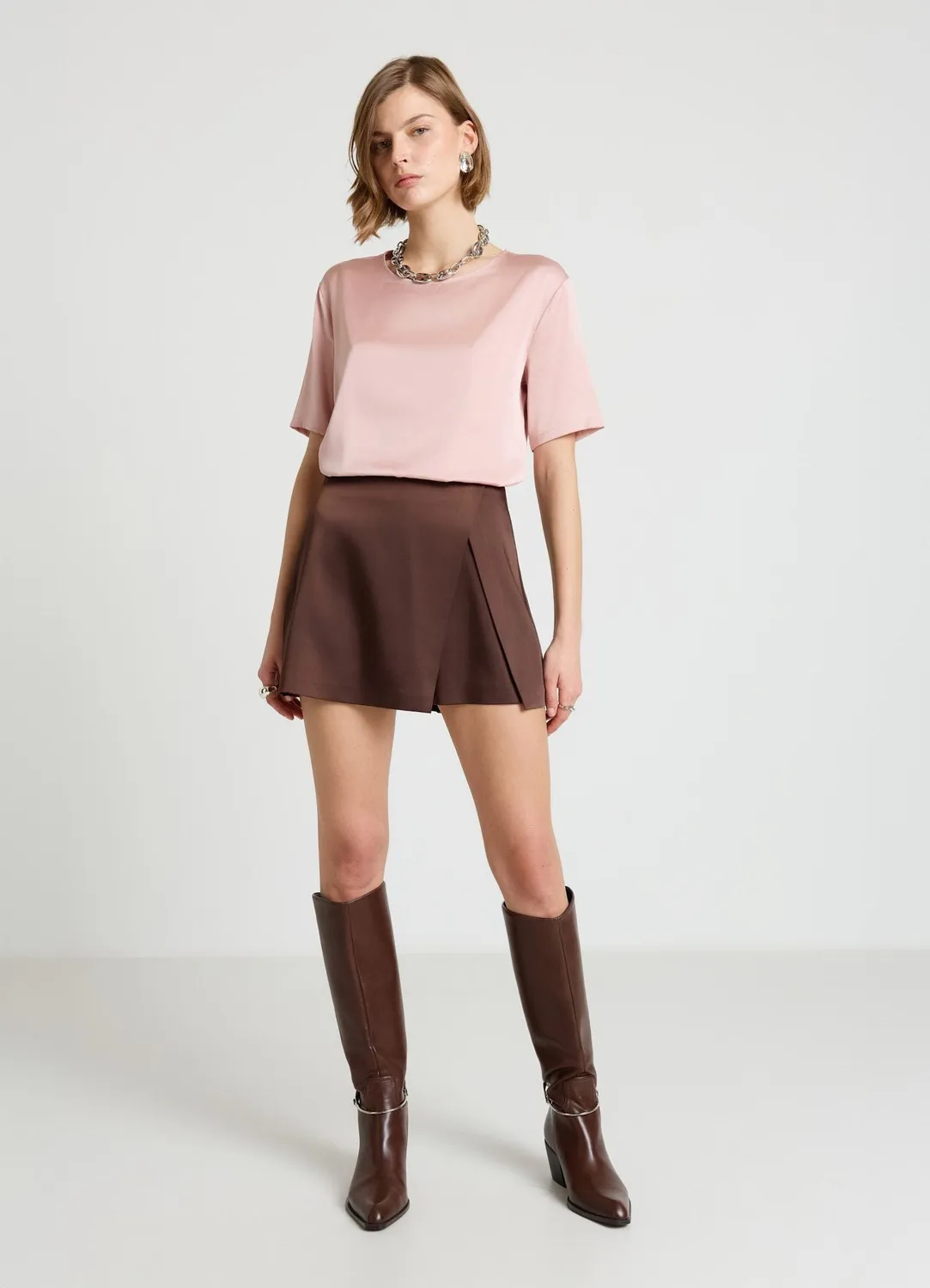 Calliope jupe-short femme similsatin effet satin