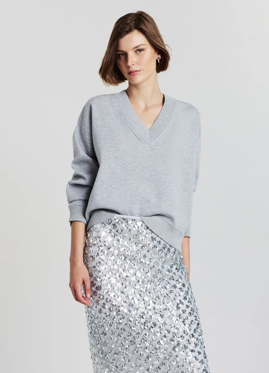 Calliope Sweat col V femme manches longues