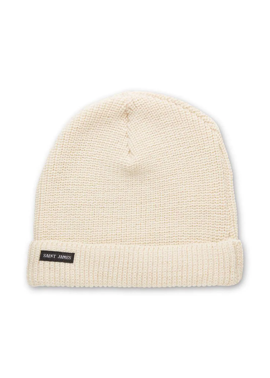 Saint James Perlé bonnet écru laine revers adulte