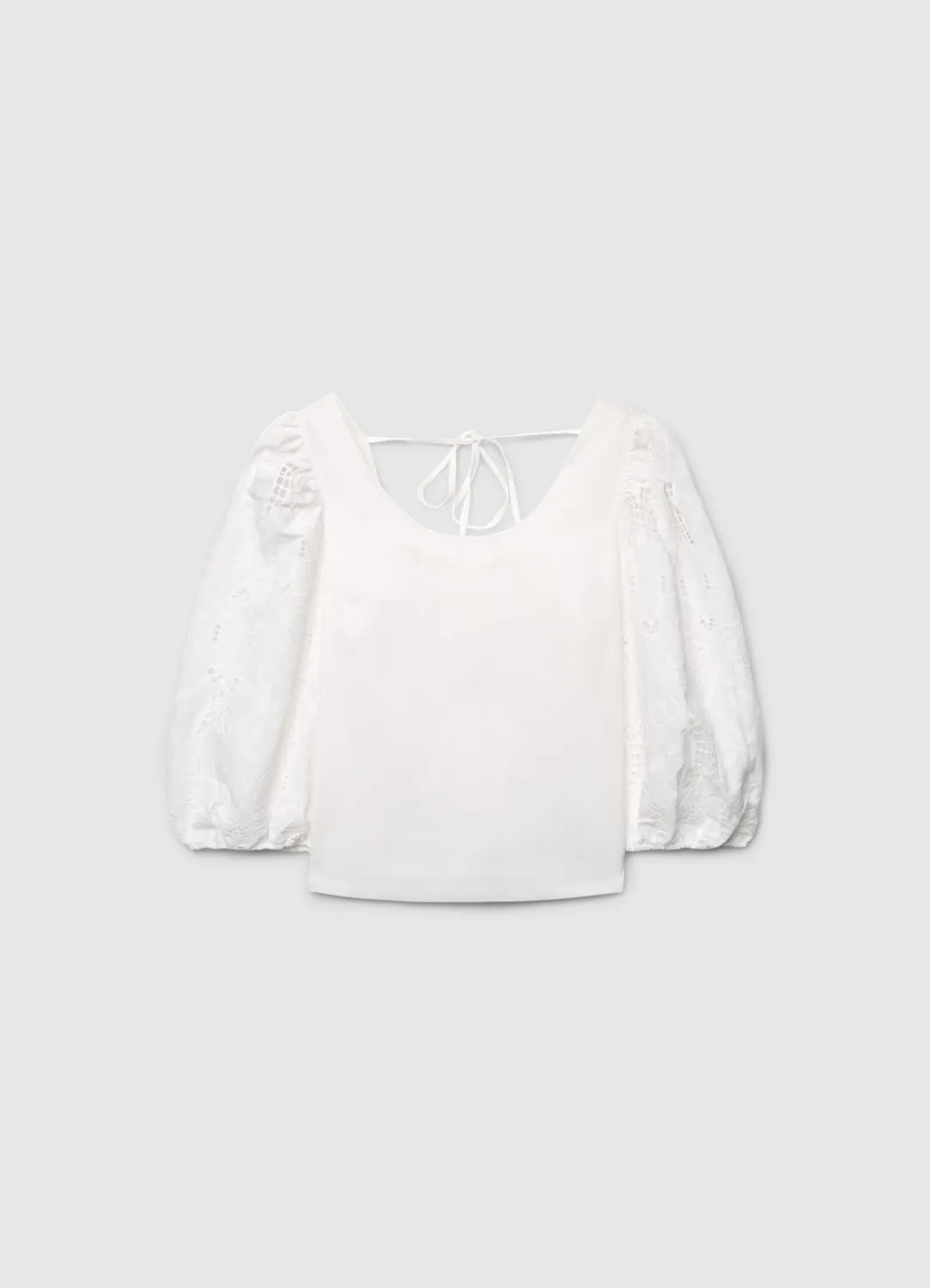 Calliope blouse col large manches ballon broderie