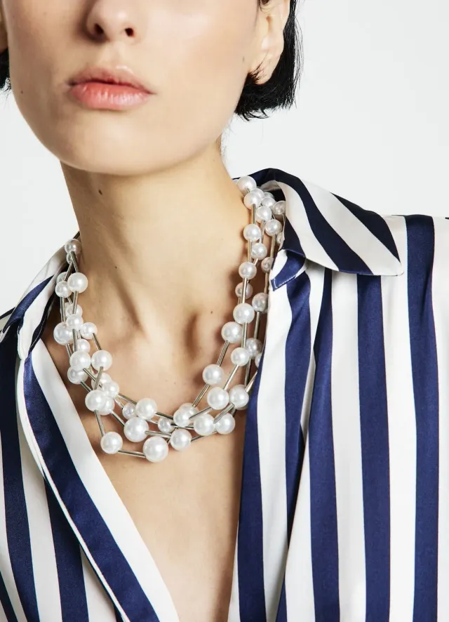 Calliope collier multirang femme TU perles rigide doré