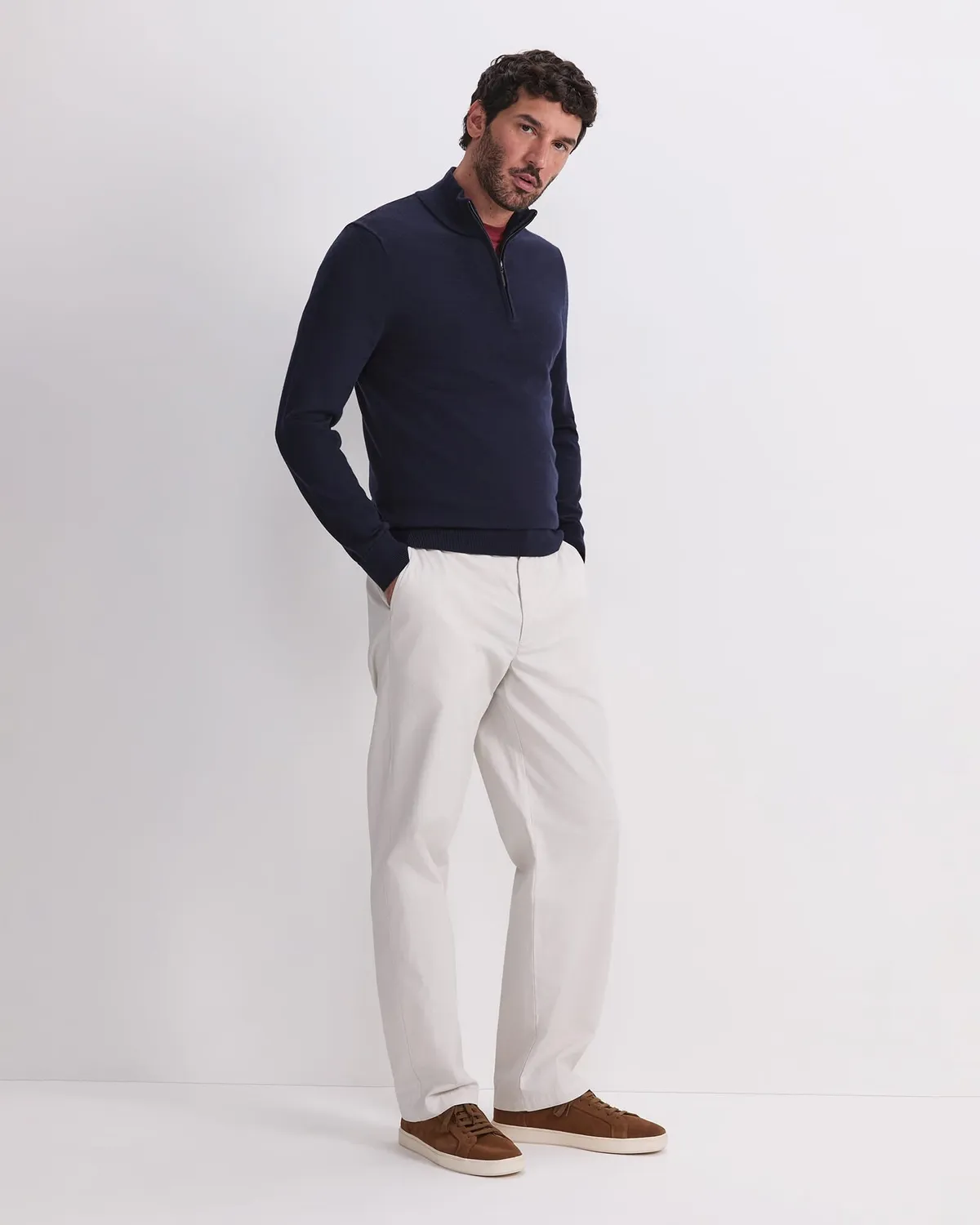 SportsCraft Merino Quarter Zip pull col zippé homme laine