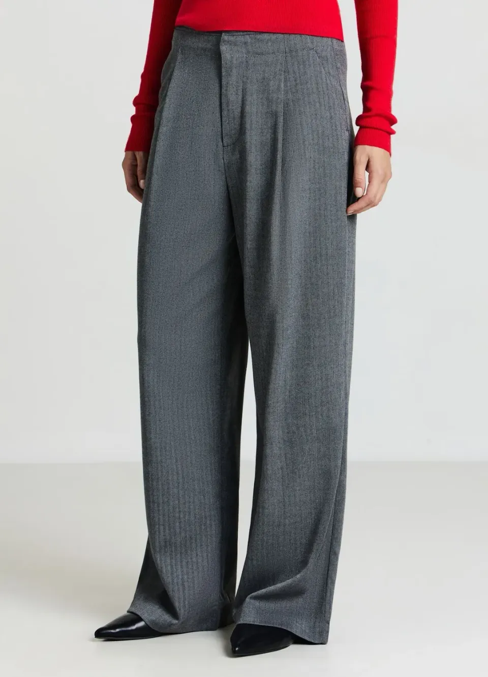 Calliope pantalon femme palazzo chevrons large