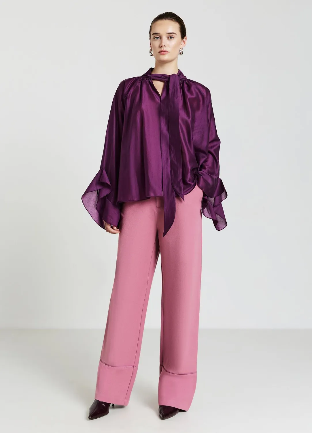 Calliope pantalon palazzo femme taille élastique