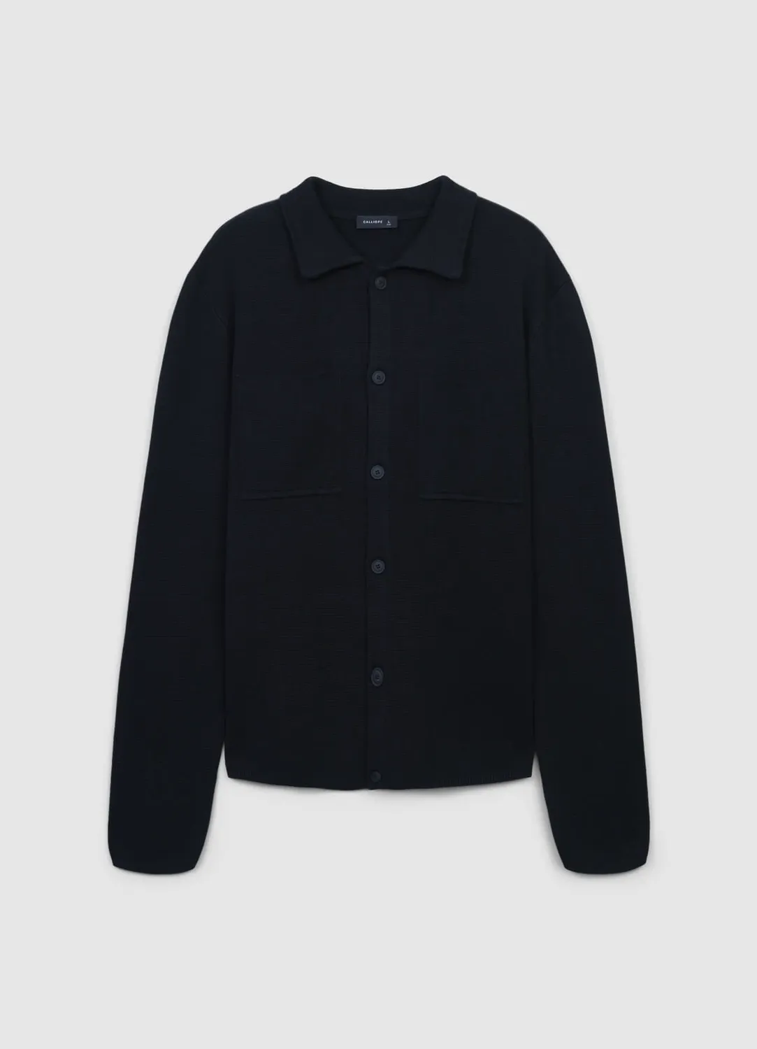 Calliope polo col bouton homme L manches longues