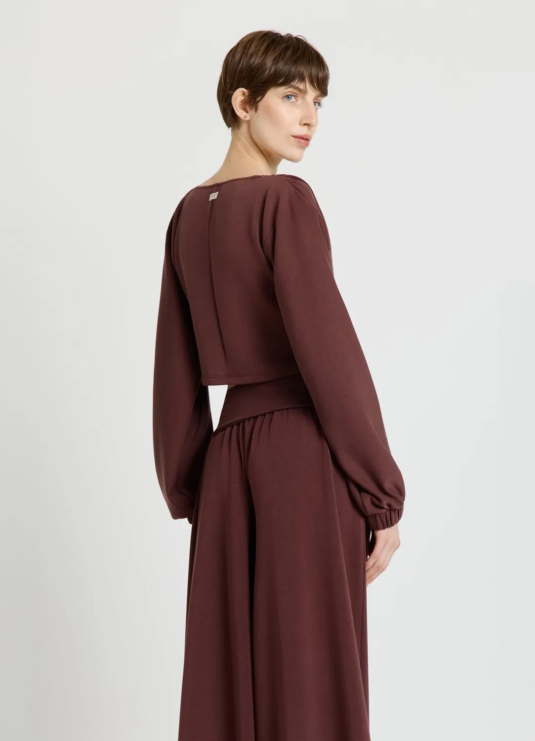 Calliope sweat femme croisé col V à fronces