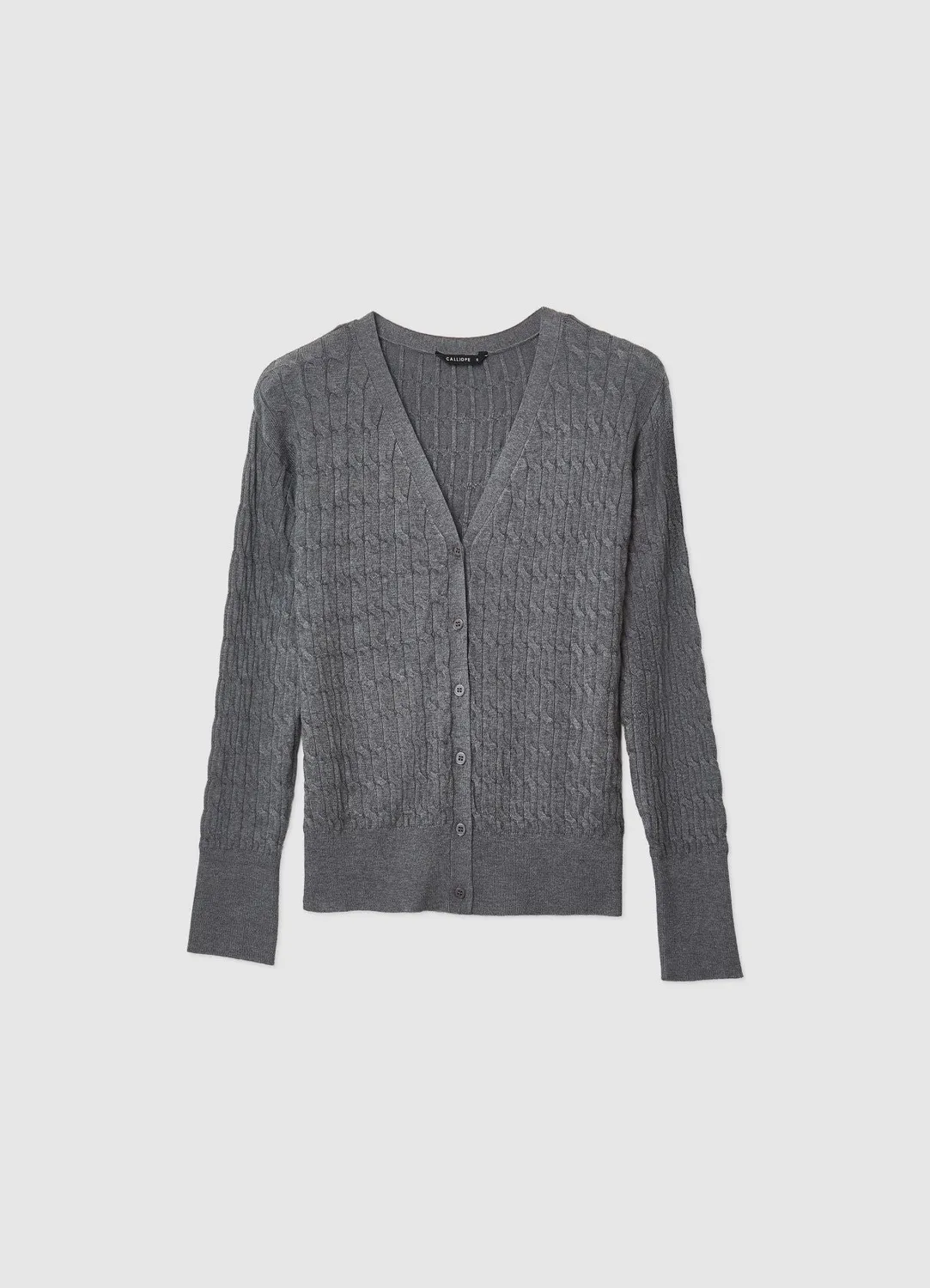 Calliope cardigan torsades femme col V boutonné
