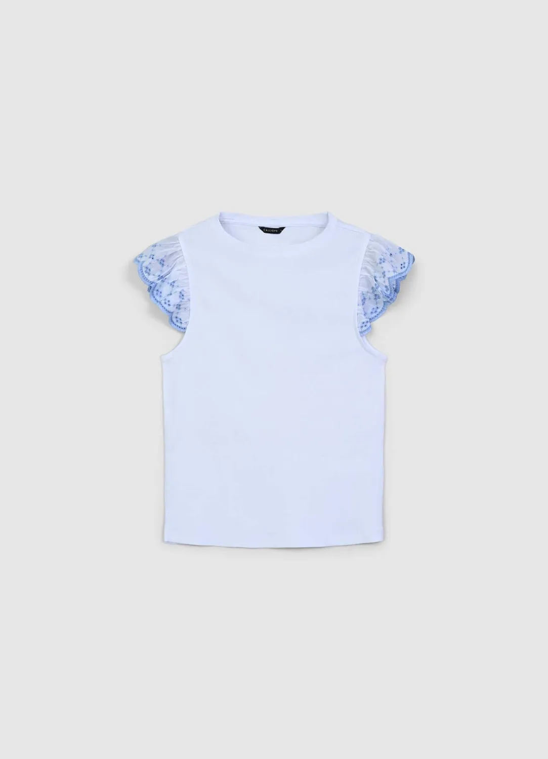Calliope t-shirt volant femme tee-shirt coton côtelé