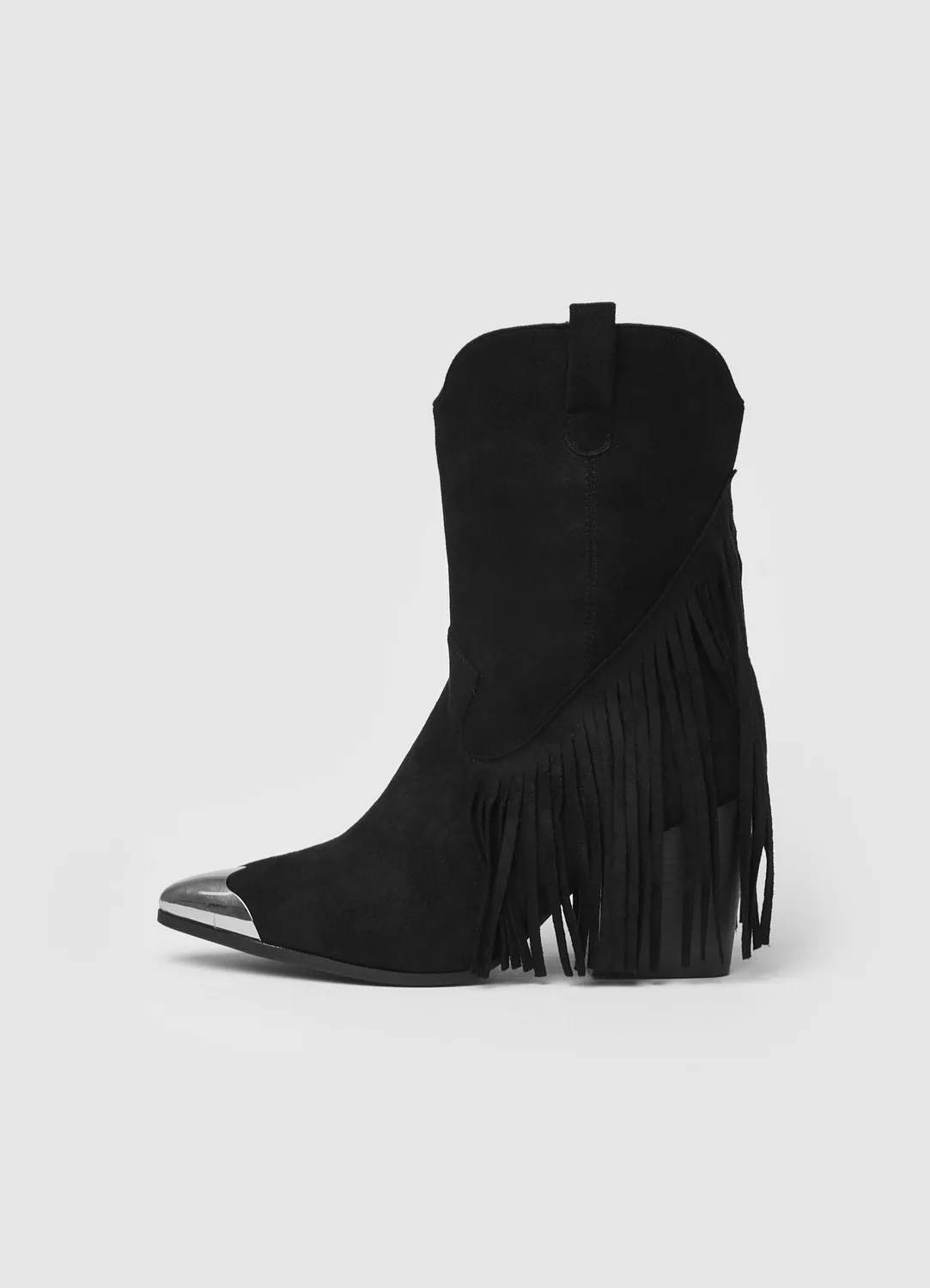 Calliope bottines femme bout métal franges talon 8 cm