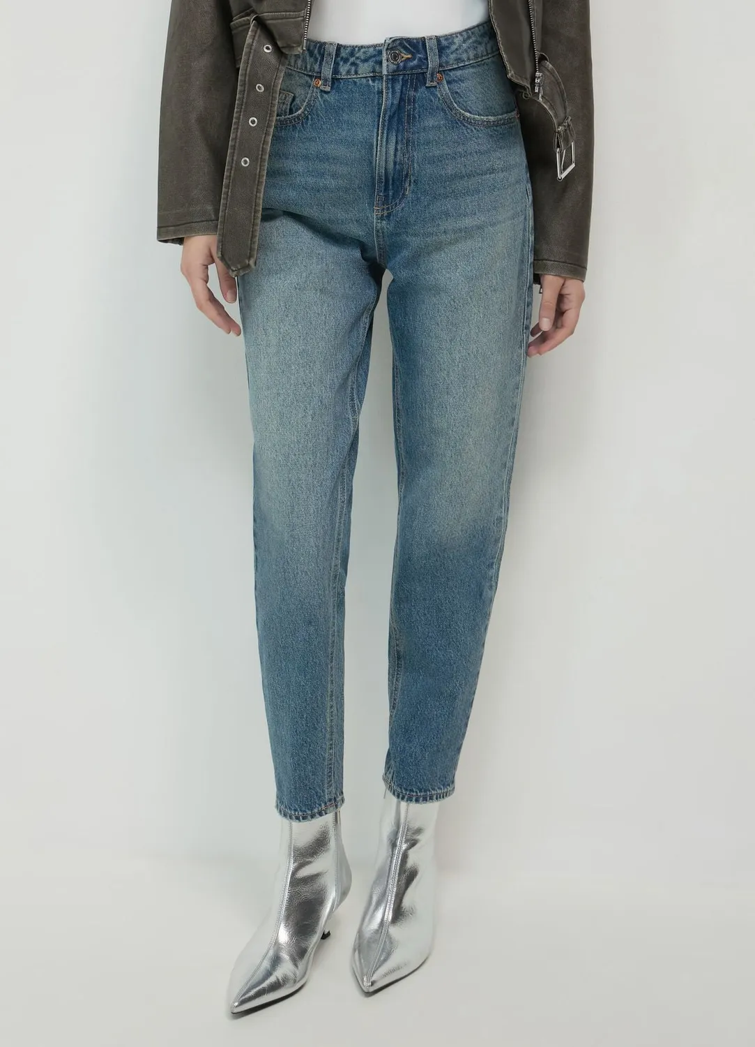 Calliope jean mom taille haute femme délavé