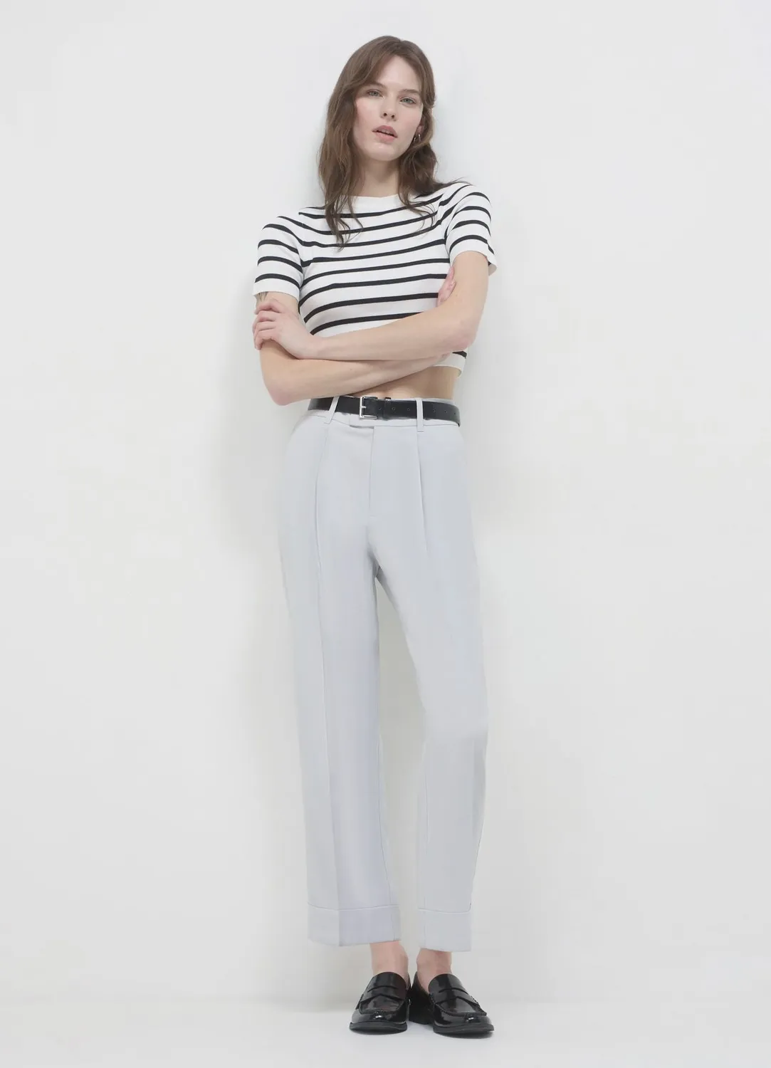 Calliope pantalon classique femme revers poches