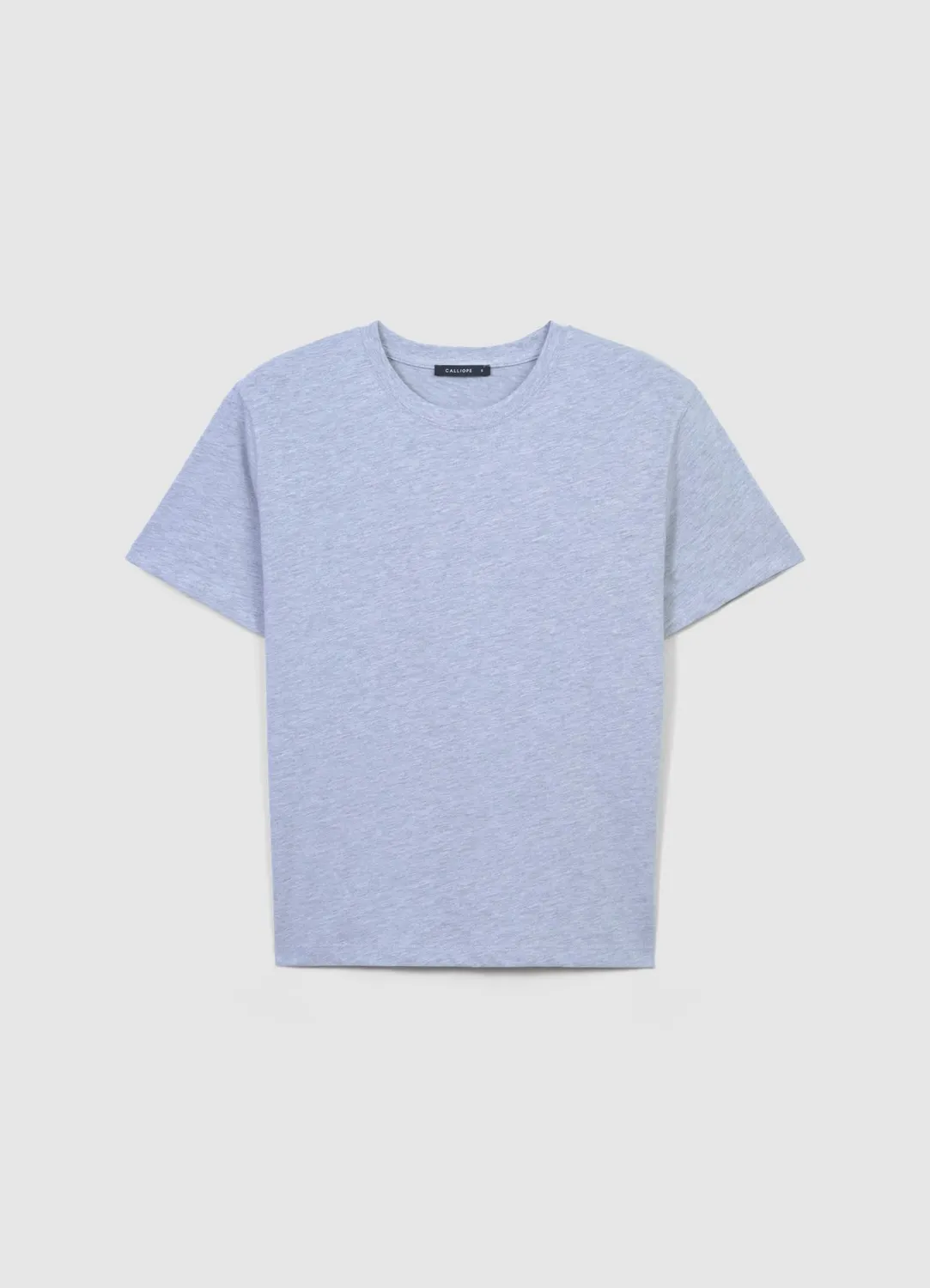 Calliope t-shirt uni coton femme col rond manches courtes