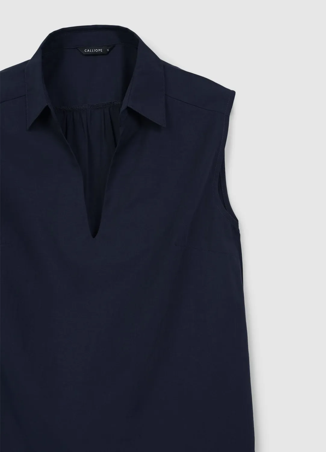 Calliope top col chemise femme sans manches coton