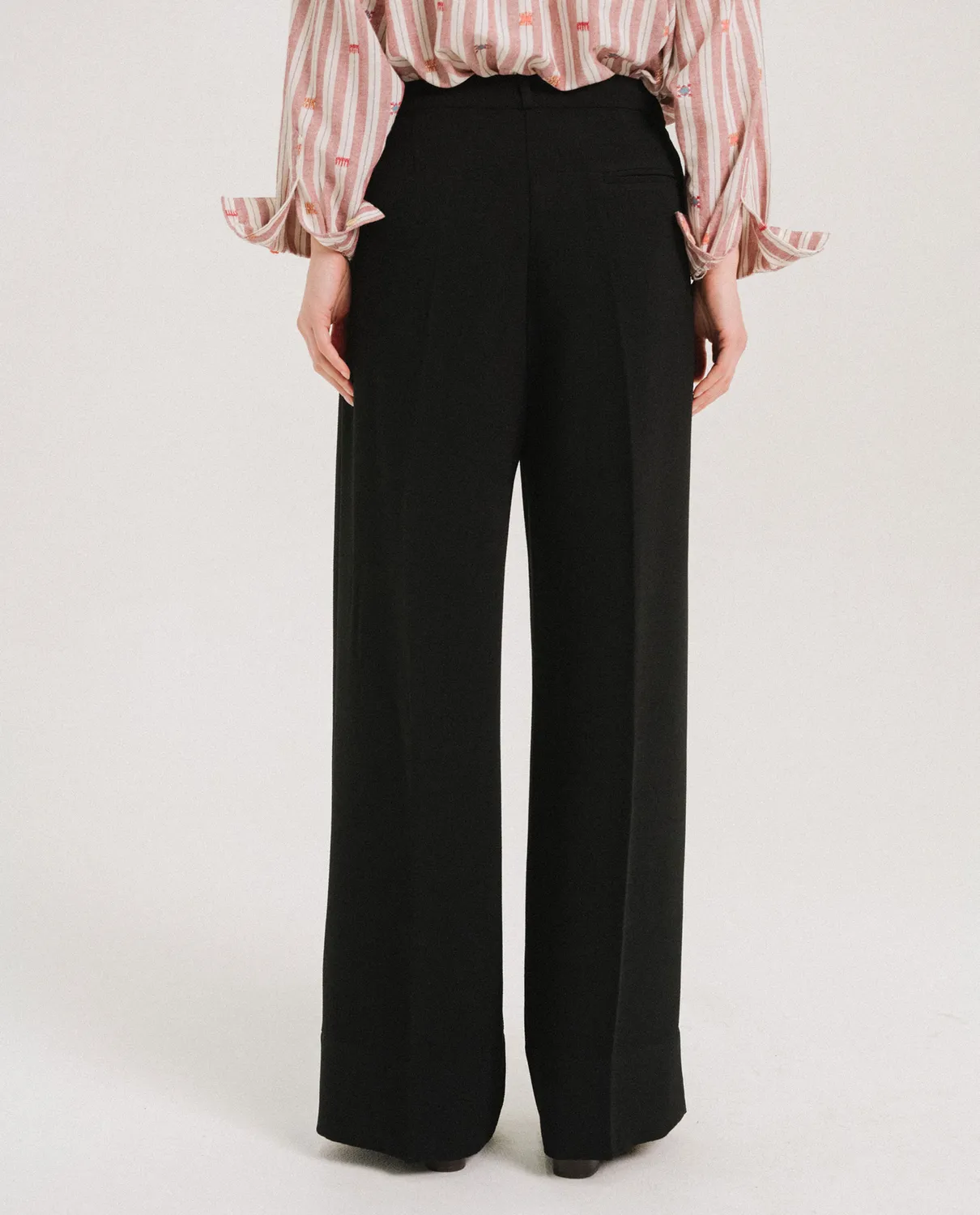 TINSELS UPTON NOIR pantalon large crêpe fluide