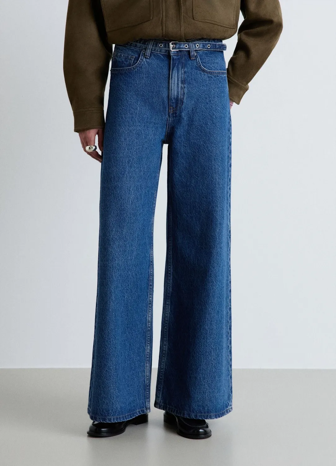 Calliope jean wide leg femme taille haute ceinture