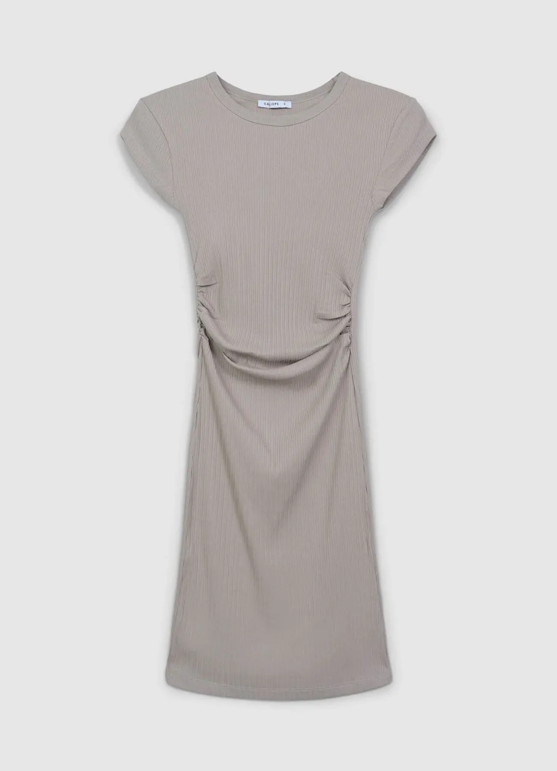 Calliope robe courte femme côtelée manches courtes
