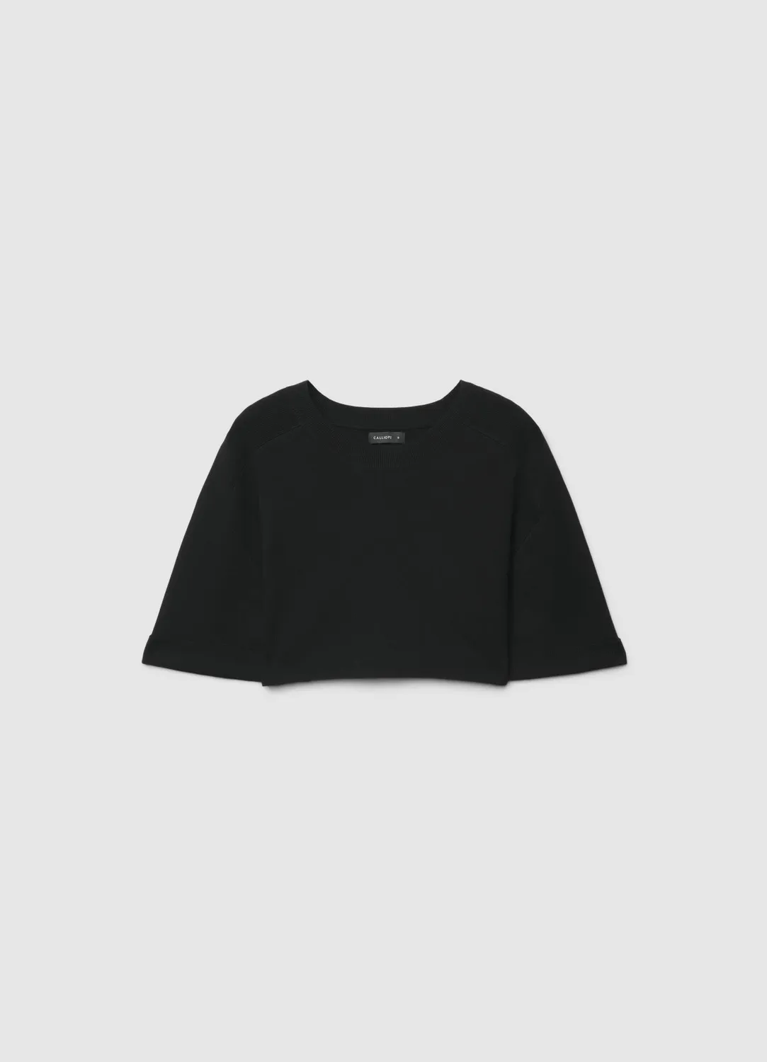 Calliope Maglia over crop uni t-shirt femme col rond