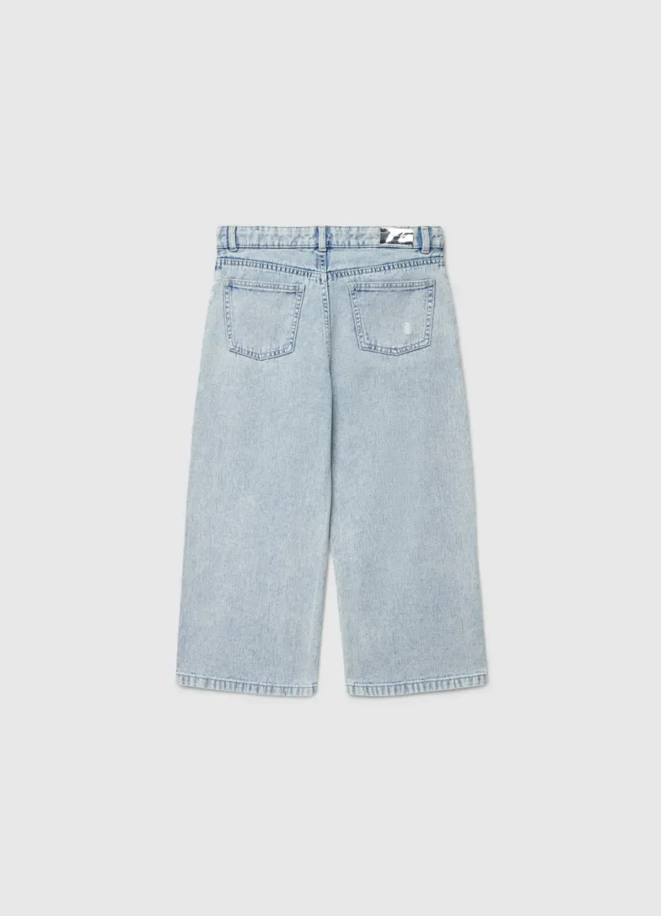Calliope Jean crop fille wide leg patchs strass