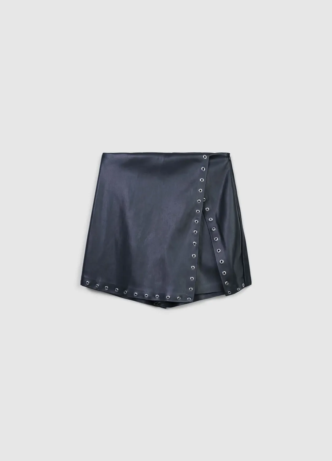 Calliope jupe-pantalon simili cuir cloutée femme