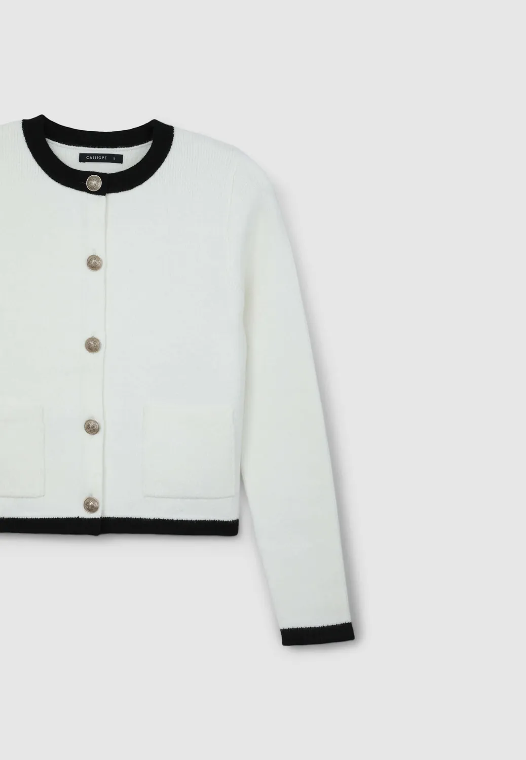 Calliope cardigan femme boutonné contrasté