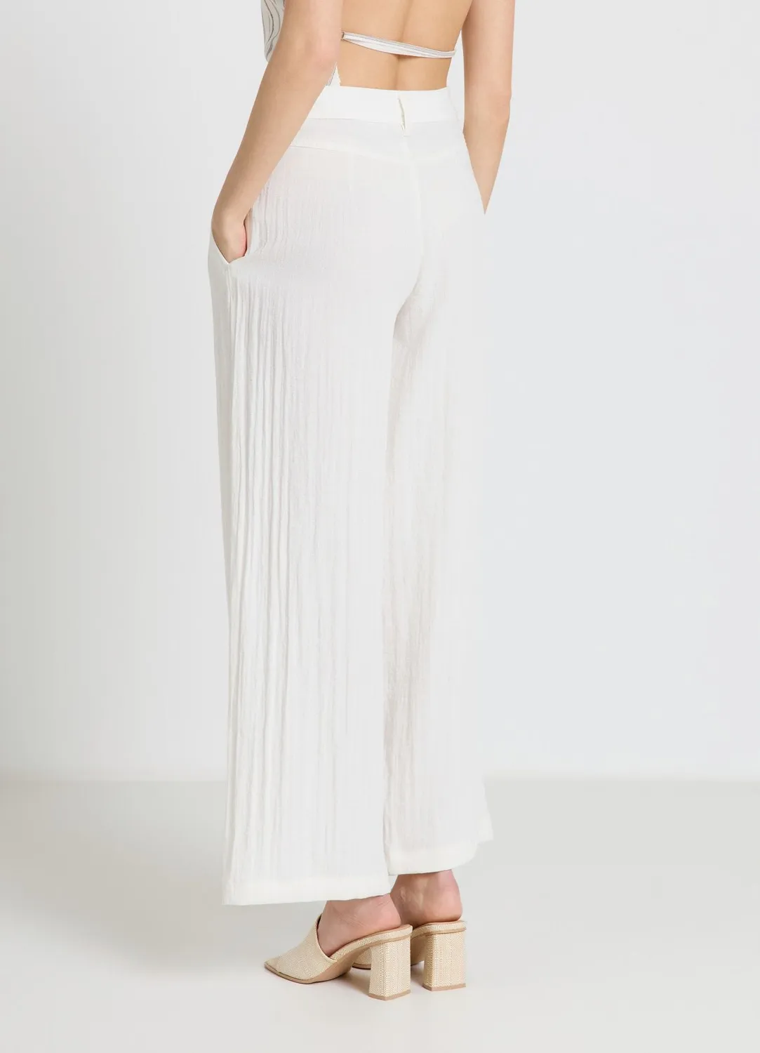 Calliope pantalon palazzo doubles pinces femme taille haute
