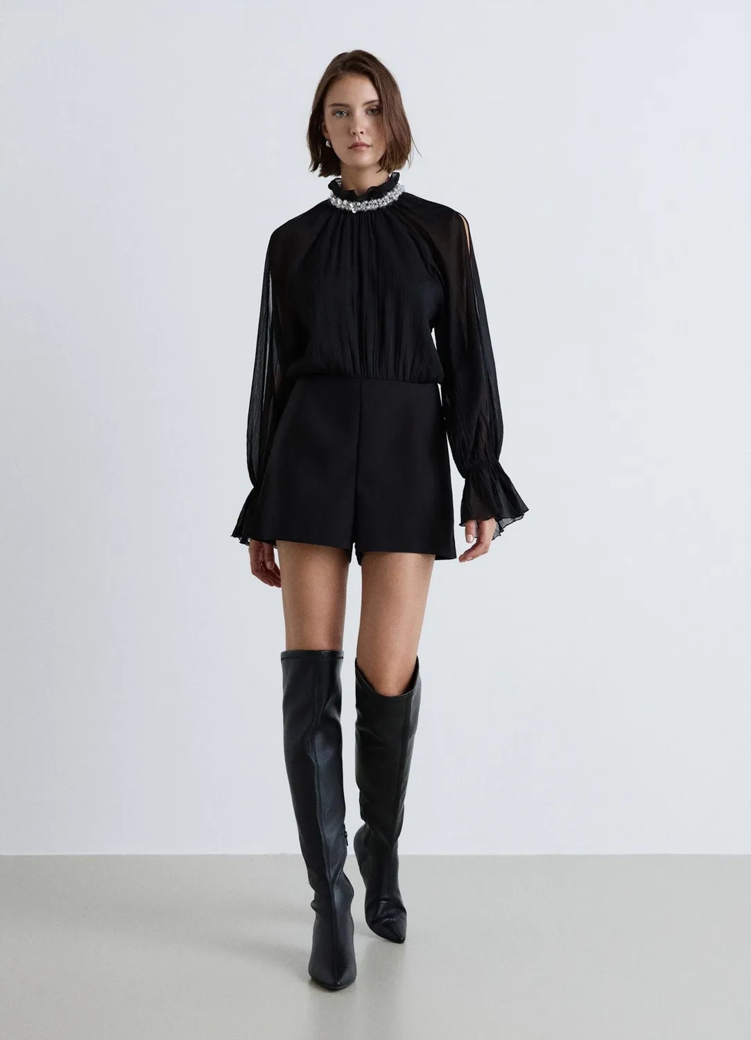 Calliope Atelier mini robe col bijou festive