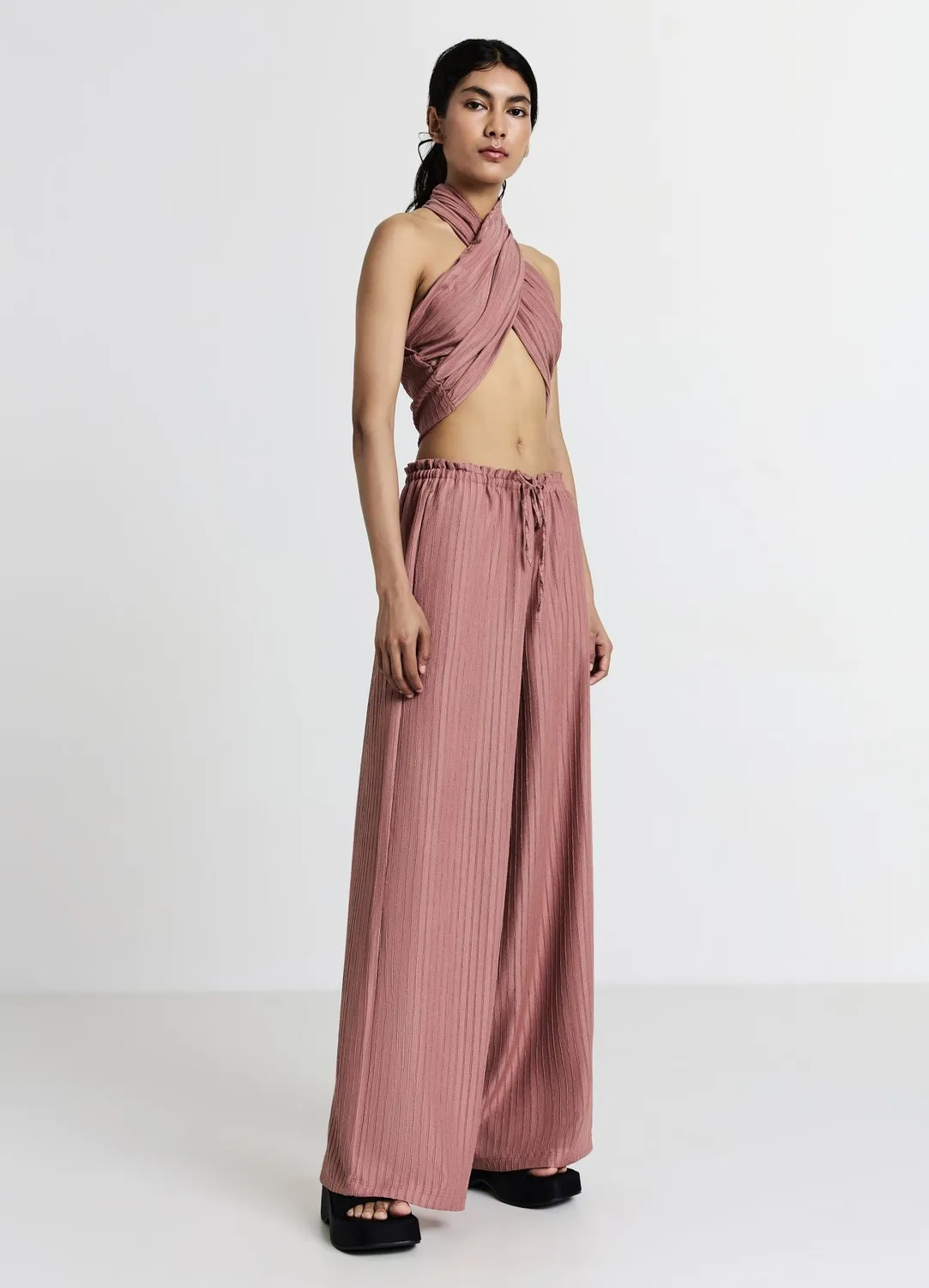 Calliope top croisé femme attache cou taille unique