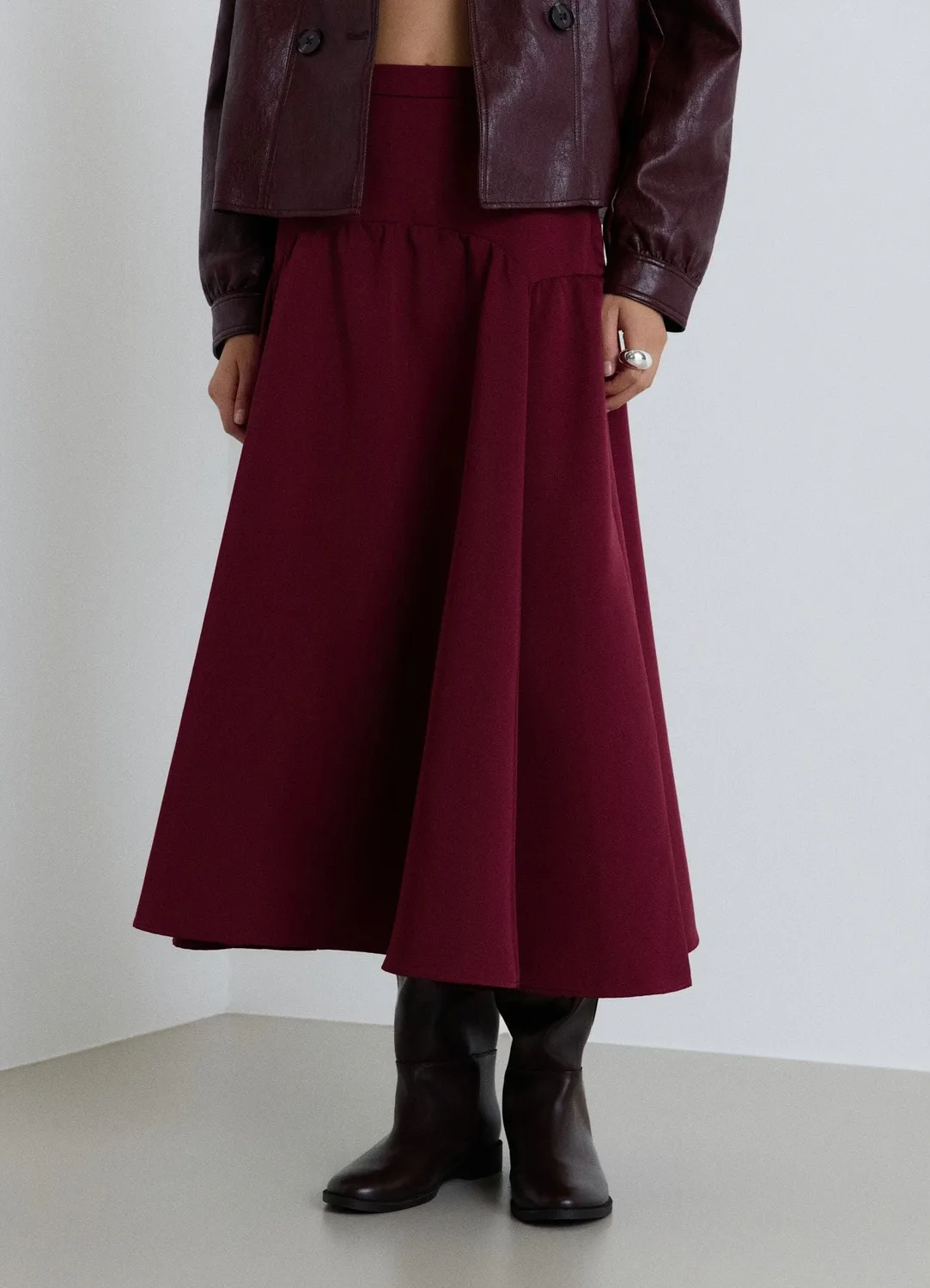 Calliope jupe midi évasée femme unie taille S