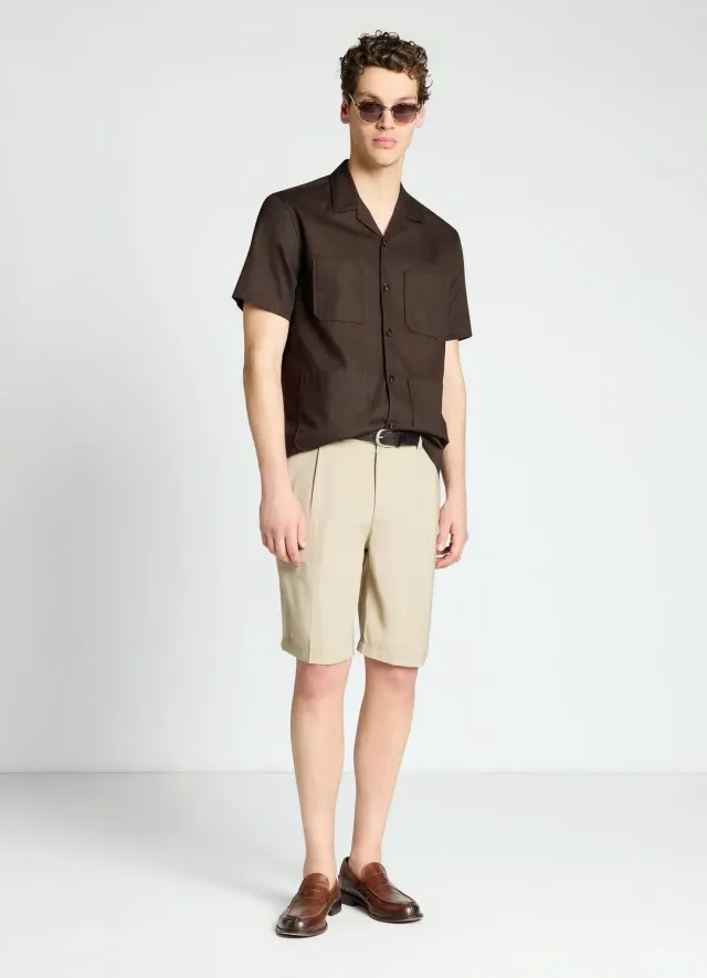 Calliope Bermuda homme à plis uni poches