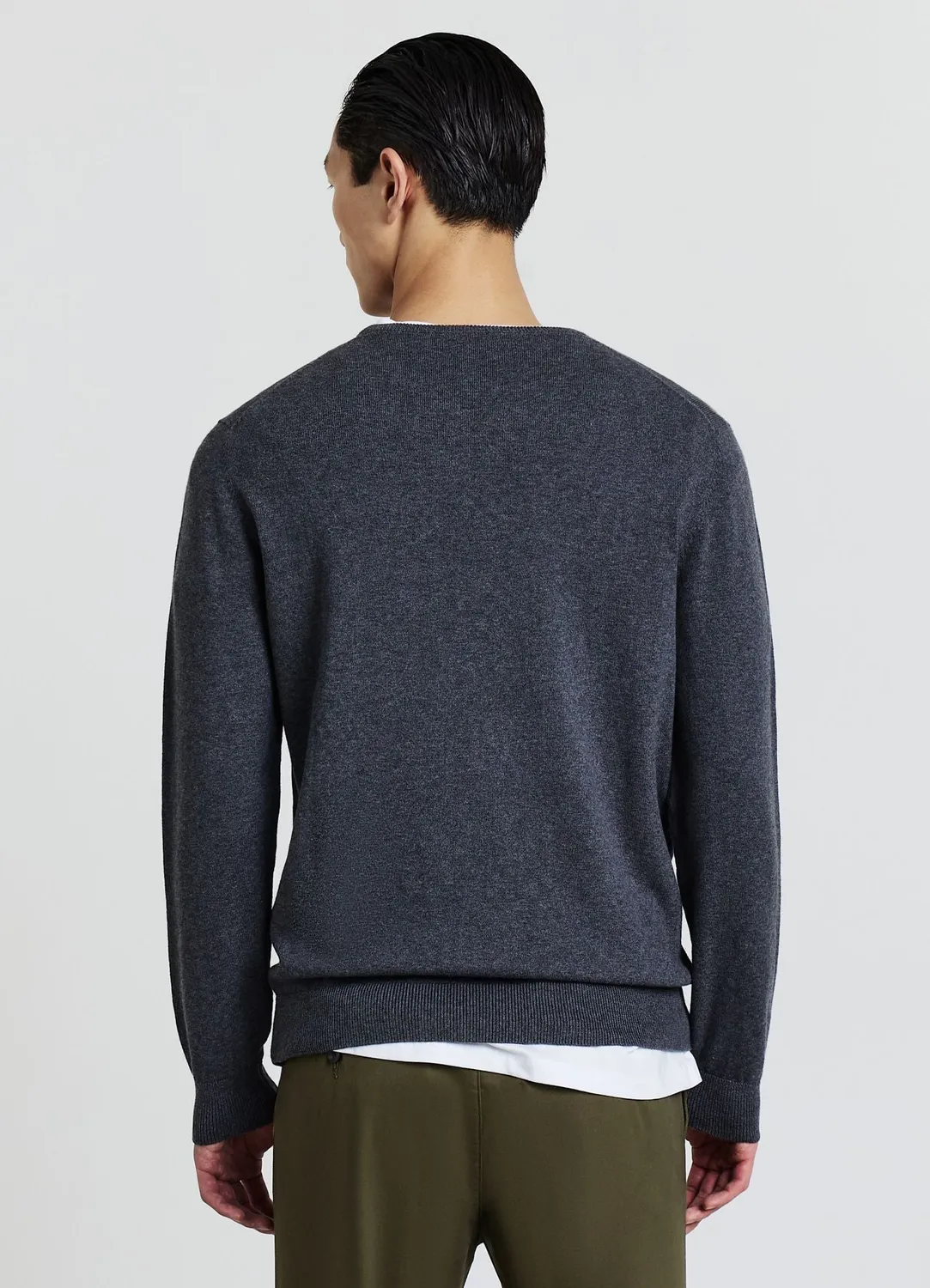 Calliope Pull Col Rond Uni Homme Coton Manches Longues