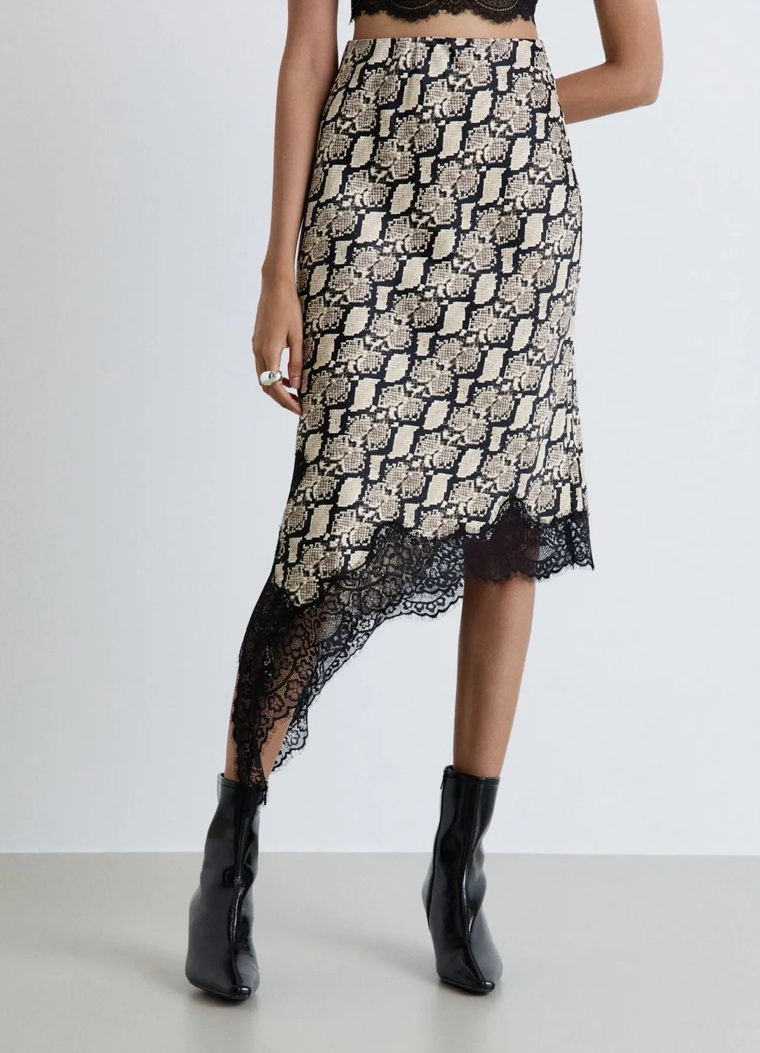 Calliope jupe asymétrique femme satin piton